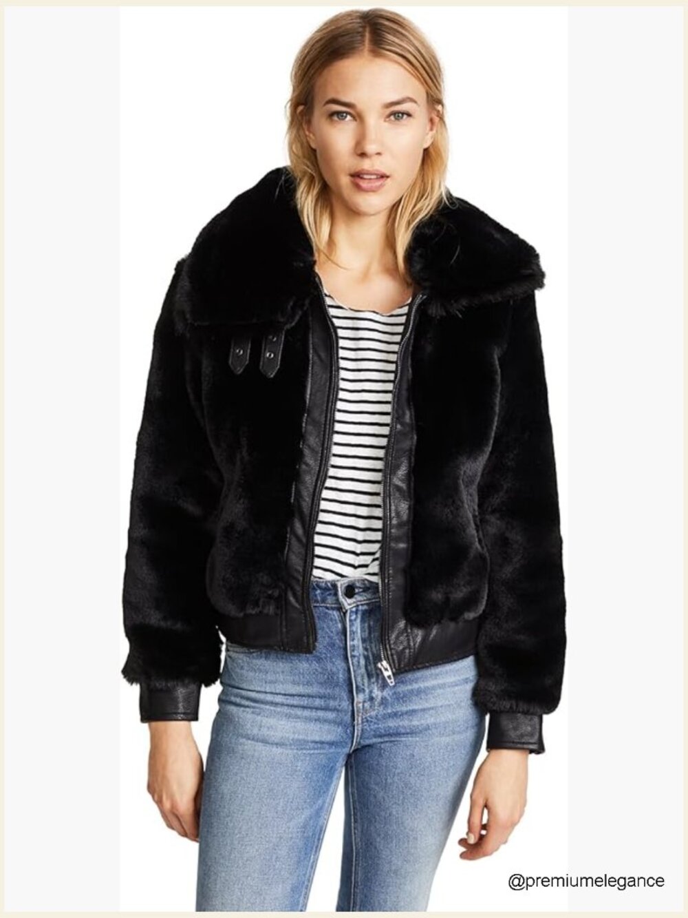 Faux Fur Coat Cape Jacket Long Sleeve Fall Outerwear Stylish